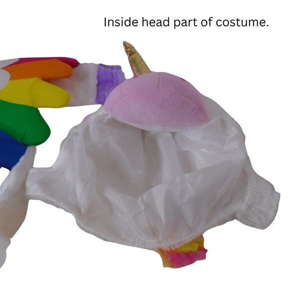 Toddler Unicorn Costume Jumpsuit White Rainbow Size 12/18 Months. - Picture 5 of 5